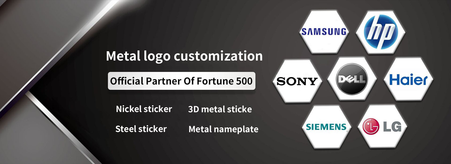 electroform metal logo sticker